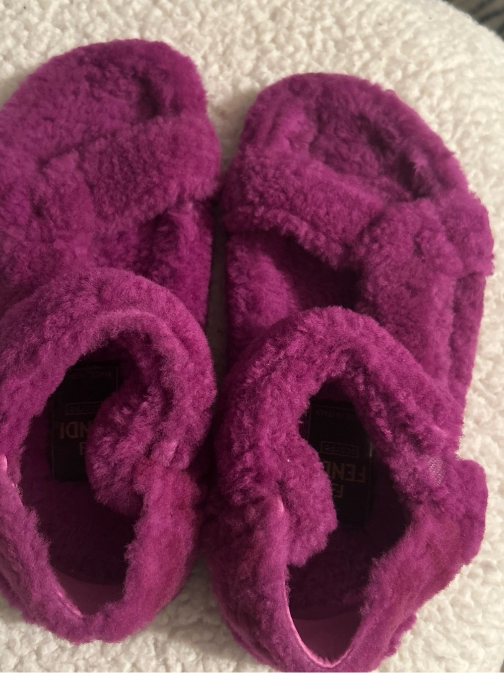 Fendi Fuchsia Pink Shearling Fur Sandals Size 36